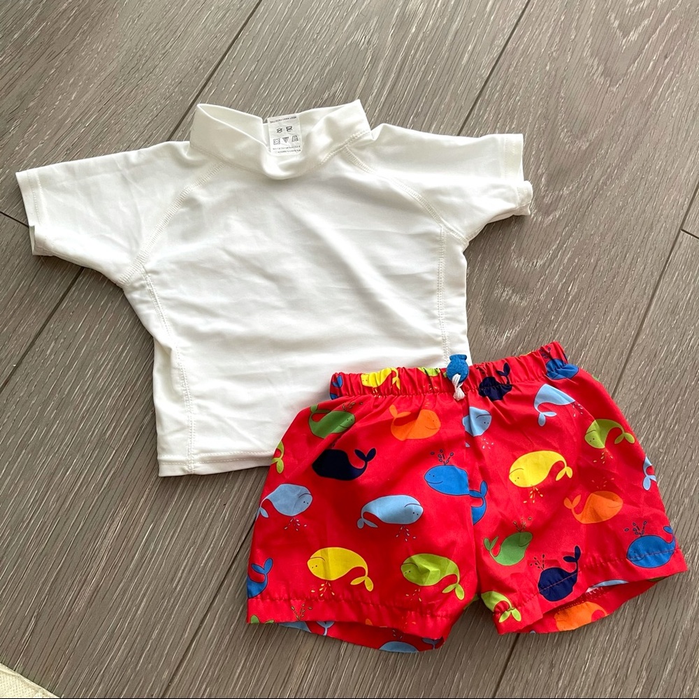 New baby boy swimwear 2 pieces swimsuit pants top